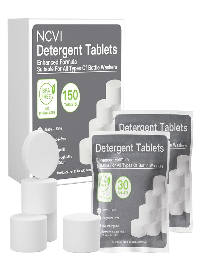 نسفي أقراص غسيل NCVI 150 قطعة، متوافقة مع غسالات زجاجات الرضاعة من Momcozy و Baby Brezza و GROWNSY، تنظيف فعال وسهل الاستخدام، ومناسبة لجميع غسالات زجاجات الرضاعة. - Image 1